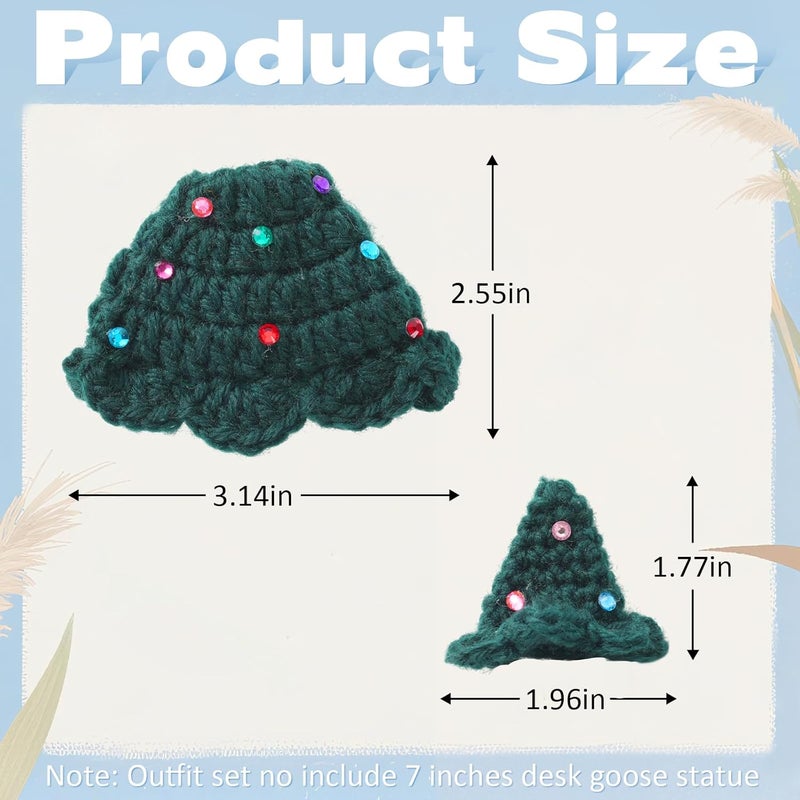 linastu 7inch Christmas Trees Desk Goose Outfits, Mini Desktop Goose Clothes Desk Goose Accessories Set for Magnetic Goose Statue (Christmas Trees) - Image 2